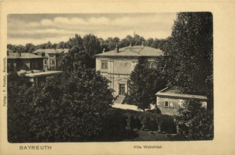 Historical postcard around 1900, Bayreuth, Villa Wahnfried, Upper Franconia, Bavaria, Germany,