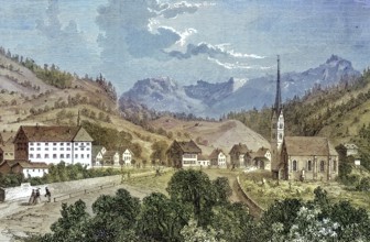 View of Seewis im Prättigau is a municipality in the Davos region in the Swiss canton of