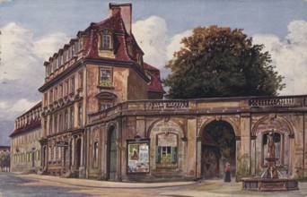 Historical postcard around 1900, Bayreuth, entrance to the Hofgarten, Upper Franconia, Bavaria,