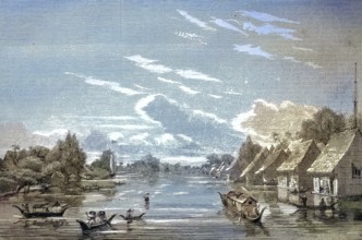 The floating city of Banjer-Masing, Banjarmasin in Borneo, Indonesia/ the swimming city of