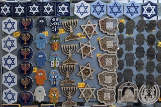 Souvenirs in front of a synagogue, Krakow, Poland