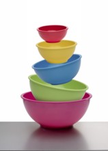 Colored bowls, studio shot