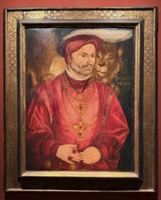 Oil painting, Der Hofjester Mertl von 1945, Hans Mielich, oil on wood, Bavarian National Museum,