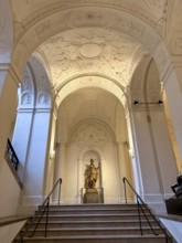 Entrance hall with stairs, Bavarian National Museum, Munich, Bavaria, Germany