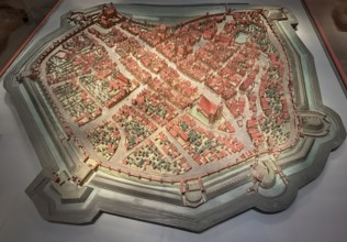 Wooden model of the city of Ingolstadt from 1572 on a scale of 1:685, Jakob Sandtner, Bavarian