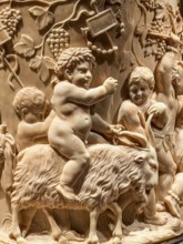Naked boy riding on a ram, ivory carving, ivory collection, Bavarian National Museum, Munich, Upper