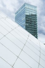 Modern high-rise office building in the European Quarter on the Kirchberg Plateau in Luxembourg
