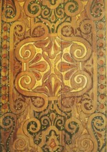 Ornate carved wood ornament with floral patterns, Morocco