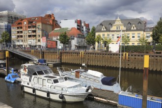 Old city harbor in Oldenburg, Lower Saxony, Germany