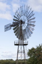 Windmill at Windschöpfwerk Lobbe, Technical Monument, Lobbe, Mönchgut Peninsula, Rügen, Island,
