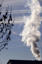 Waste gases from a heating system in winter, Germany