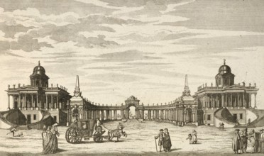 The round colonade in the main avenue between Sanssoucy, Sanssouci and the new royal palace, around