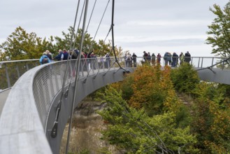 People on the Skywalk, viewing platform at the Königsstuhl National Park Center, view of the chalk