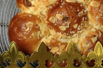 Epiphany cake with paper crown, Switzerland