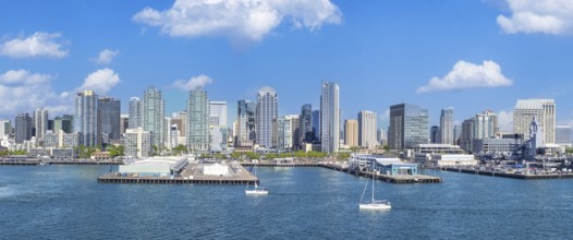 USA, Scenic San Diego downtown financial district city skyline and skyscrapers