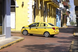 Panama, Panama City historic center Casco Viejo colorful streets and colonial architecture