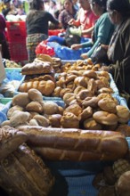 Traditional Guatemalan bread on the market in Sololá, Highlands, Sololá Department, Guatemala