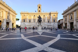 Equestrian statue of Marcus Aurelius in front of the Senatorial Palace (Palazzo Senatorio) in the