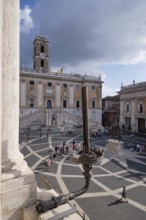 View from the Palazzo Nuovo to the Senatorial Palace (Palazzo Senatorio), Piazza del Campidoglio on