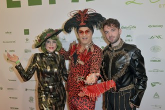 Pauline Stolze, Julian F.M. Stöckel and Danny Widmer (designer) at the 8th jungle party for the