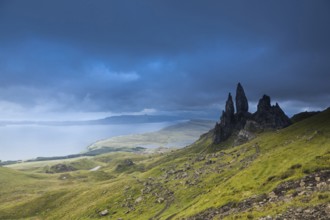 Isle of Skye, Scotland, UK. The Old Man of Storr during a storm