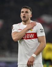 Goal celebration Ermedin Demirovic VfB Stuttgart (09) Gesture Gesture Football, UEFA EUROPA LEAGUE,