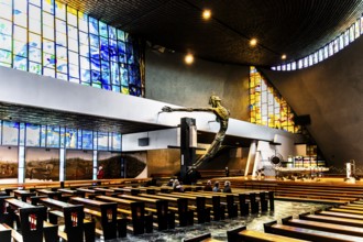 Oversized figure of Christ, church of the Mother of God Queen of Poland, 20th century, Nova Huta,