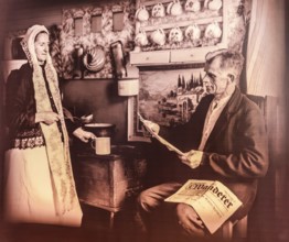 Photo of a Silesian kitchen with the residents' festive clothes, Piast Castle Museum, 16th century,