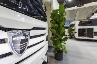 Luxury motorhome from the Morelo brand. Caravan — Motor — Tourism trade fair in Stuttgart.