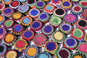 Traditional headdresses at a bazaar, Aswan, Egypt