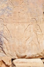 Relief of the Nile god Hapi, Colossi of Memnon, statue of King Amenhotep III, West Thebes, Luxor,