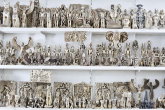 Alabaster sculptures and figurines in a shop, Luxor, Egypt