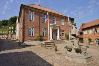 Bernhard Butzke Town Hall and Gänseliesel Fountain, Plön, Holstein Switzerland nature park Park,