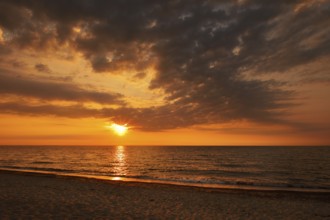 Beach at sunrise, Baltic Sea, Ostholstein, Germany