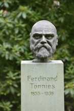 Bust of Ferdinand Tönnies, Husum, North Frisia, Schleswig-Holstein, Germany