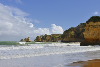 Rocky coast, Praia Dona Ana, Lagos, Algarve, Portugal