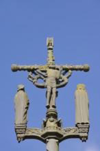 Calvary near Saint-Germain Church, Enclosed Parish, Pleyben, Finistere Department, Brittany, France