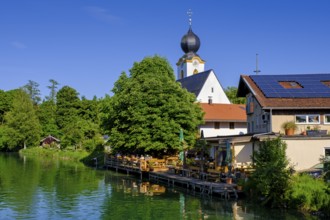 Alzbad, Flussschwimmbad an der Alz, Truchtlaching, Chiemgau, Upper Bavaria, Bavaria, Germany