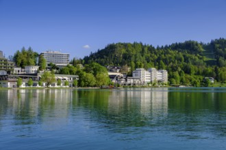 Waterfront hotels, spa town, Bled, Lake Bled, Slovenia