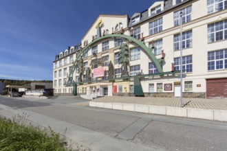 Largest light arch in the world, Erzgebirgischer Schwibbogen on the façade of an industrial