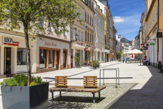 Einkaufsstraße Buchholzer Strasse in Annaberg, Annaberg-Buchholz, Ore Mountains, Saxony, Germany