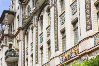 Majolica houses by architect Reinhold Siebert, richly decorated town houses in early Art Nouveau,