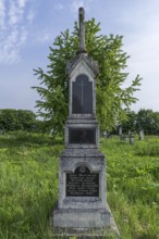 German names on a memorial column in the German cemetery, Dornfeld from 1785-1939, today