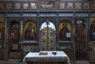 Altar room with golden door, St. George Orthodox Church, around 1500, wooden church, Drochobych,