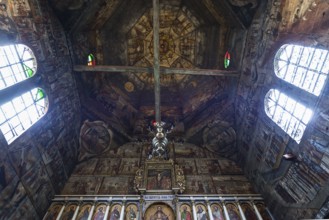 Vaulted ceiling of St. George's Orthodox Church, around 1500, wooden church, Drochobych, Ukraine