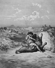 Samson or Samson kills a lion with his hands, Bible, book of judges chapter 14, verse 6, story,