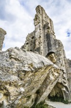 Ruins of Corfe Castle, Wareham, Dorset, England, United Kingdom