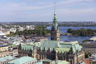 View of Hamburg from the former main church of St. Nikolai, Hamburg, Germany