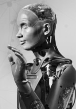 Humanoid robot for human-machine communication, artificial intelligence, AI, exhibition, history of