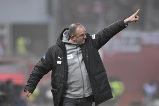 Coach Coach Frank Schmidt 1. FC Heidenheim 1846 FCH gesture gesture soccer Bundesliga, Voith-Arena,